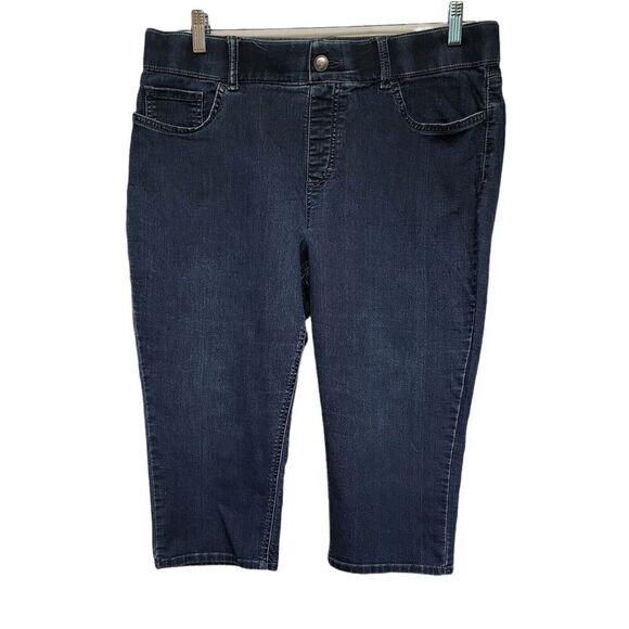 Lee Denim - Riders by Lee Mid Rise Women's Dark Wash Cropped Capri Jeans Size 16 Mid-Rise